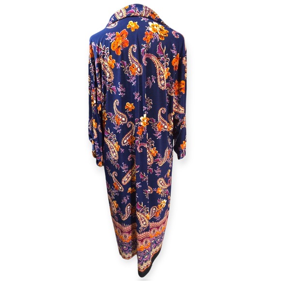 Mlle Gabrielle 2X Paisley Floral Print Long Sleeve Midi Dress Casual‎ Boho - Picture 5 of 8